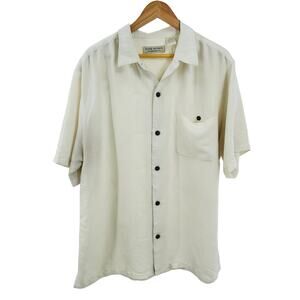 Island Republic Men’s Button Down Beige short Sleeve Size‎ XLarge